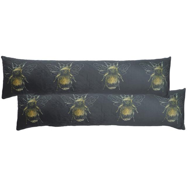 Gold Bee Animal Print Bolster Scatter Cushion (Set of 2) Evans Lichfield Colour: Dark Grey on Productcaster.