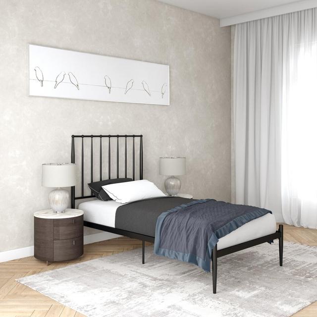 Wolak Platform Bed Hashtag Home Size: Single (3'), Colour: Black on Productcaster.