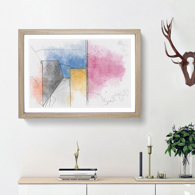 Architecture Sketch Vol.1 in Abstract - Picture Frame Graphic Art Print East Urban Home Size: 36cm H x 48cm W x 2cm D, Frame Option: Oak Framed on Productcaster.