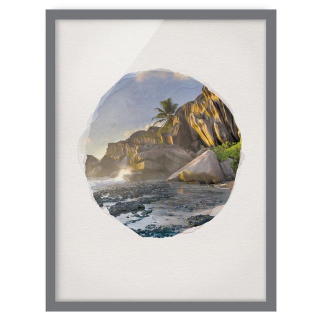 Sunset in Island Paradise - Picture Frame Graphic Art Union Rustic Size: 40cm H x 30cm W x 2cm D, Frame Option: Grey Framed on Productcaster.