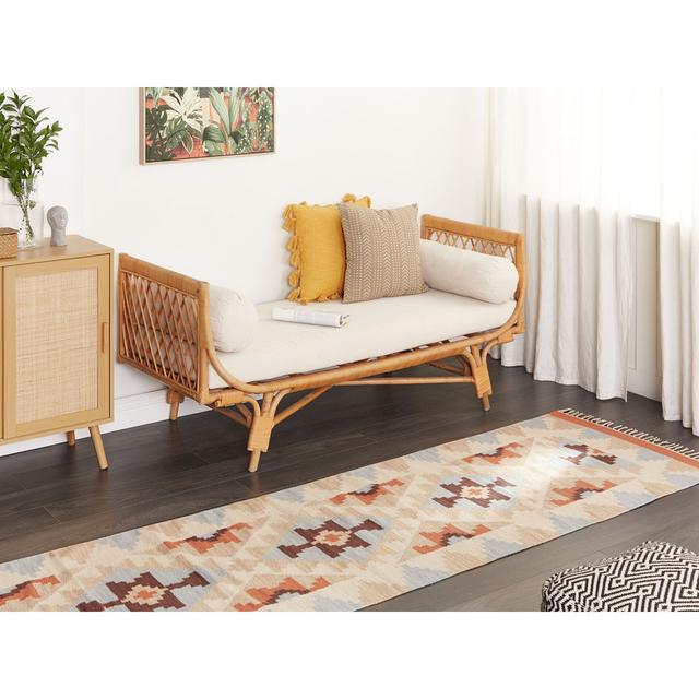 Sisk Aztec Handmade Beige Area Rug Gracie Oaks Rug Size: Rectangle 80 x 300cm on Productcaster.