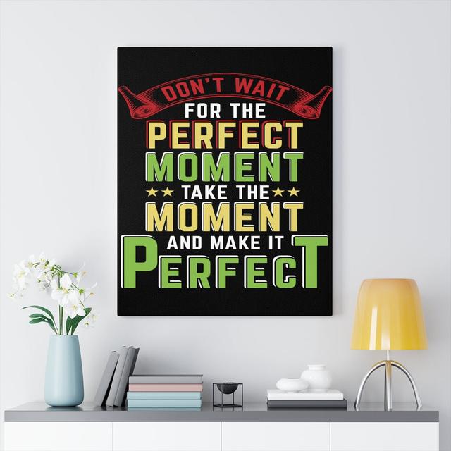 Take The Moment Perfect - Wrapped Canvas Print Blue Elephant on Productcaster.