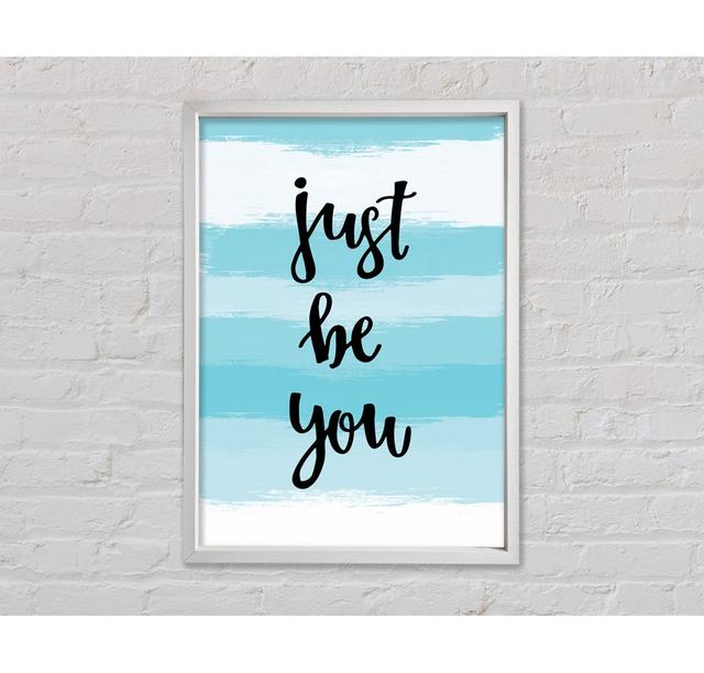 Just Be You Happy Larry Format: White Framed Canvas, Size: 118.9cm H x 84.1cm W x 3.3cm D on Productcaster.