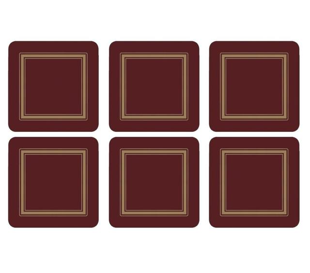 Classic Coasters (Set of 6) Pimpernel Colour: Burgundy on Productcaster.