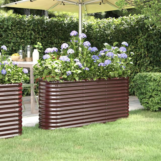 Hochbeet Allanie aus Stahl Garten Living Farbe: Braun, Größe: 68 cm x 152 cm x 40 cm on Productcaster.