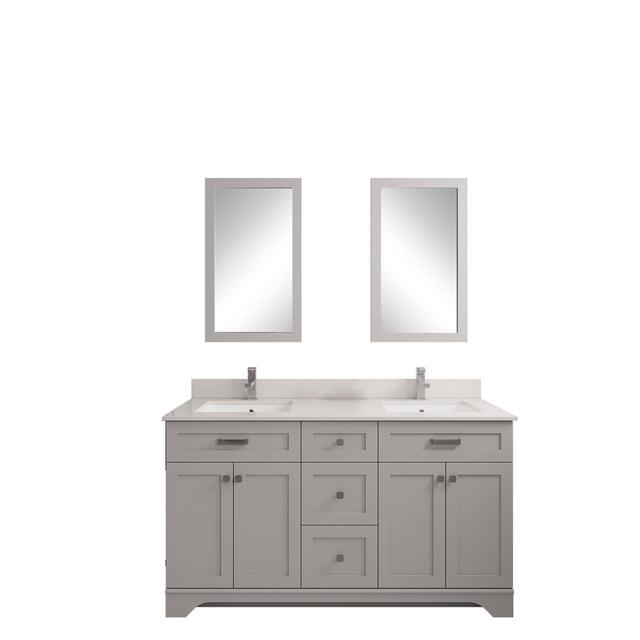 Charlie-Mai 150mm Double Vanity Rosalind Wheeler Vanity Unit Colour: Grey on Productcaster.