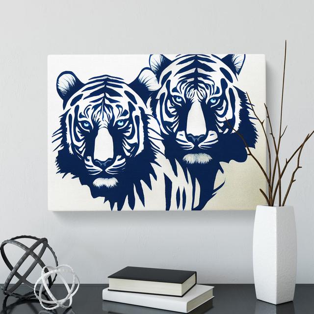 Pair Of Tigers Abstract - Wrapped Canvas Graphic Art Big Box Art Size: 35cm H x 50cm W on Productcaster.