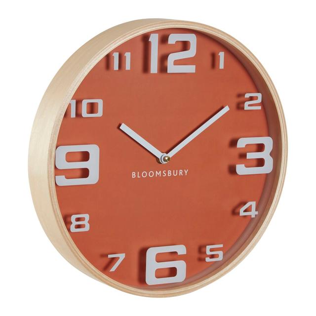 Athol 28cm Wall Clock Zipcode Design Colour: Orange on Productcaster.