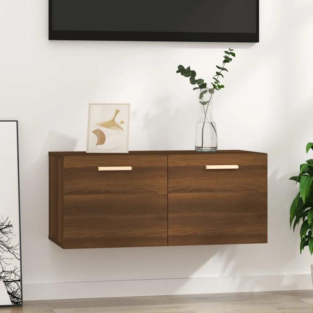 Luberta TV Stand for TVs up to 43" 17 Stories Finish: Brown Oak, Size: 36.5cm H x 80cm W x 35cm D on Productcaster.