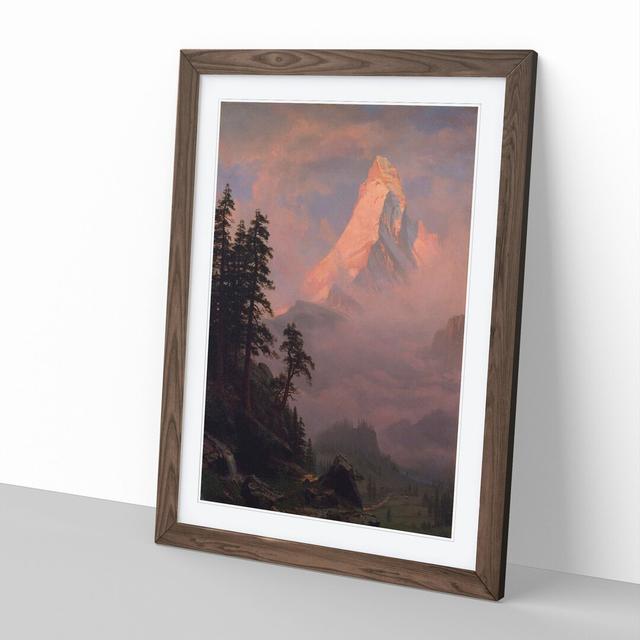 Sunrise on the Matterhorn by Albert Bierstadt - Picture Frame Painting East Urban Home Size: 36cm H x 27cm W x 2cm D, Frame Option: Walnut Framed on Productcaster.