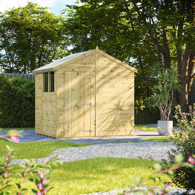 8 ft. W x 6 ft. D Power Premium Apex Pressure Treated Shed POWERSHEDS on Productcaster.