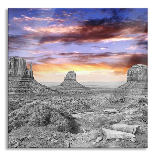 Beautiful Utah Monument Valley - No Frame Print on Glass Gracie Oaks Size: 60cm H x 60cm W x 0.4cm D on Productcaster.