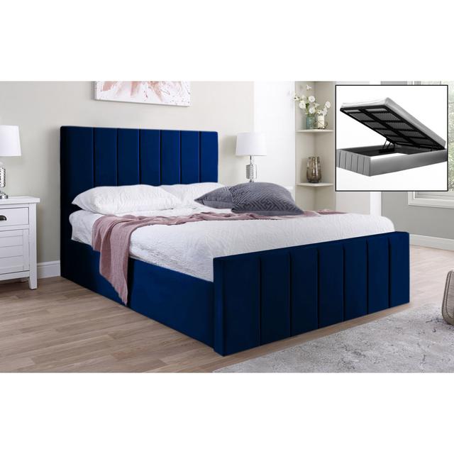 Judsonia Upholstered Storage Bed Brayden Studio Colour: Marine, Size: UK Double - DE 135 x 190 cm on Productcaster.