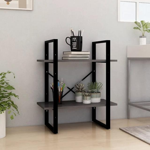 Ayahna Bookcase Williston Forge Size: 70cm H x 60cm W x 30cm D, Colour: Grey on Productcaster.