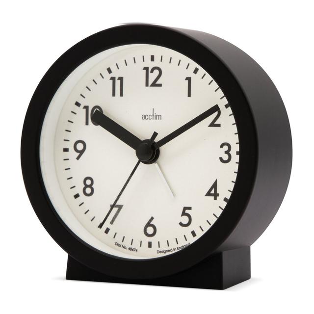 Analog Quartz Alarm Tabletop Clock Acctim Colour: Black on Productcaster.