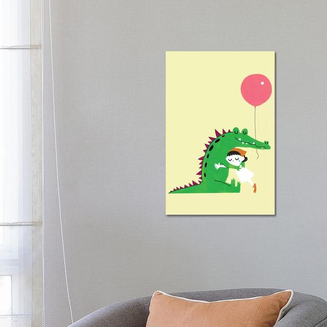 Crocodile Hug by Big Nose Work - Wrapped Canvas Art Prints Happy Larry Size: 66.04cm H x 45.72cm W x 3.81cm D on Productcaster.