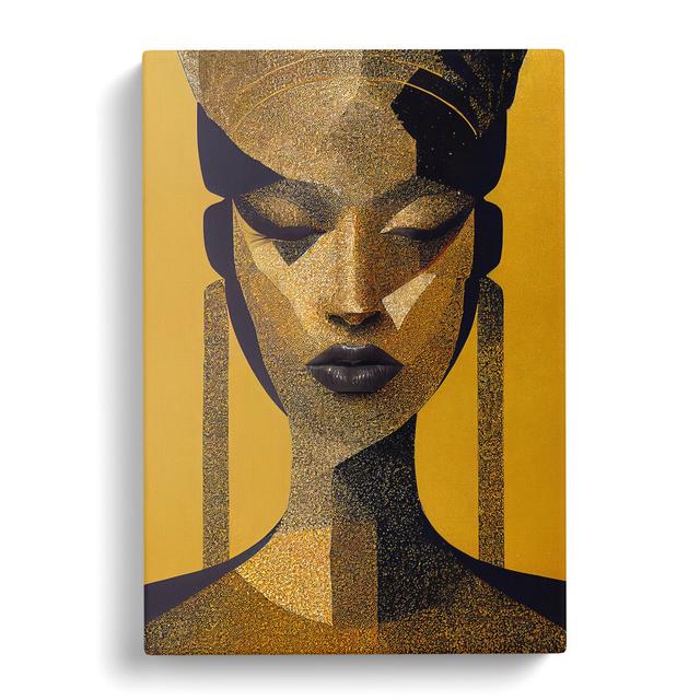 Golden Woman - Wrapped Canvas Graphic Art Fairmont Park Size: 60cm H x 40cm W on Productcaster.