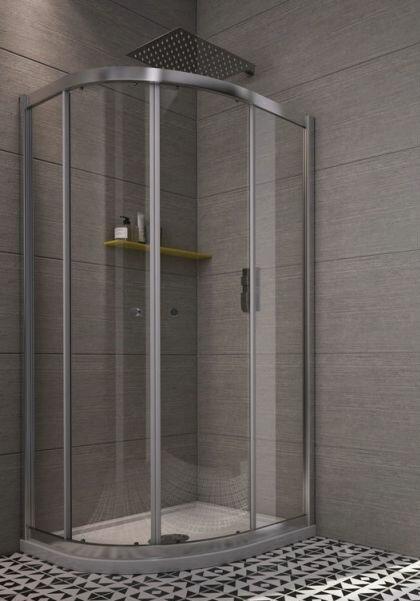 Chapa Offset Quadrant Sliding Shower Enclosure Belfry Bathroom Configuration: Left, Size: 185 cm H x 100 cm W x 80 cm D on Productcaster.