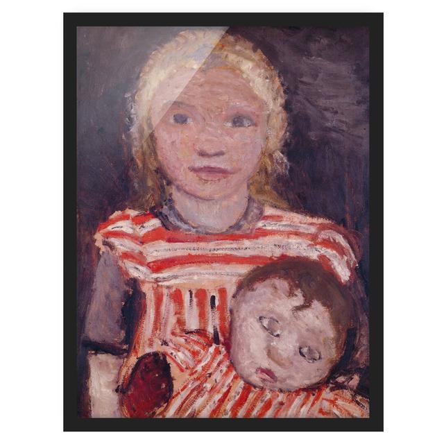 Girl with Doll by Paula Modersohn - Picture Frame Painting Rosalind Wheeler Frame Option: Black Framed, Size: 55cm H x 40cm W x 2cm D on Productcaster.