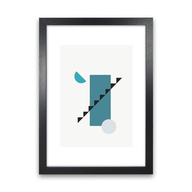 Mita Teal Abstract N11 by Pixy Paper - Print Corrigan Studio Size: 59.4cm H x 42cm W x 3cm D, Format: Black Framed on Productcaster.