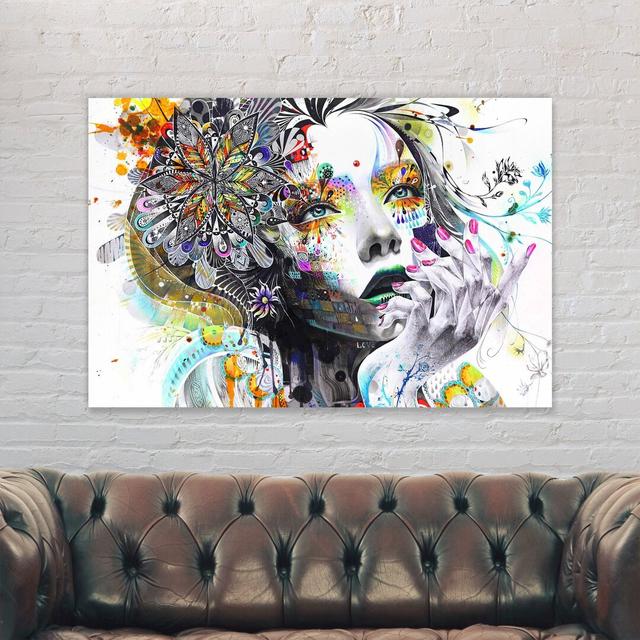 Female Face Abstract Colour - Wrapped Canvas Graphic Art Maturi Size: 31cm H x 41cm W x 4cm D on Productcaster.