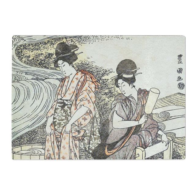 Tempered Glass Washing Linen by Utagawa Toyokuni Chopping Board East Urban Home Size: 39 cm x 28.5 cm on Productcaster.