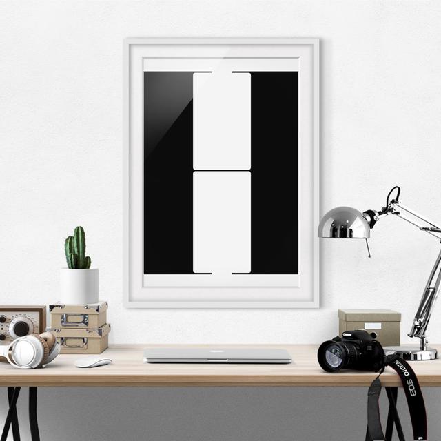 'Antique Letter H' Framed Textual Art East Urban Home Frame Options: Matt white, Size: 55 cm H x 40 cm W on Productcaster.