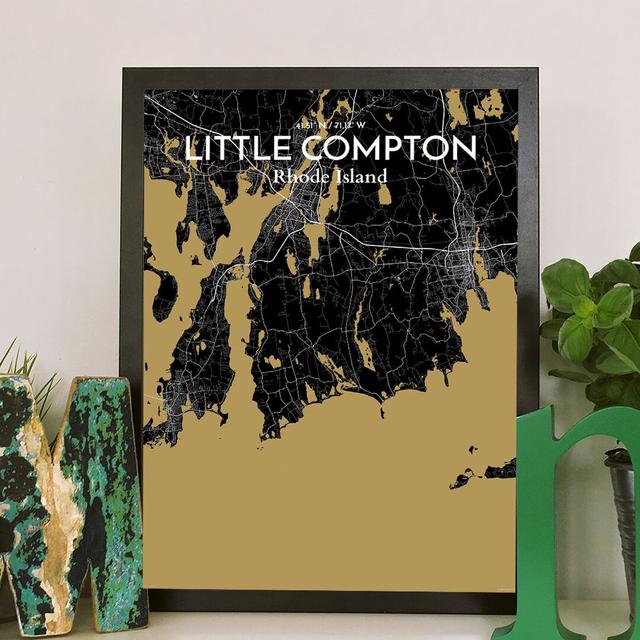 Little Compton - No Frame Print East Urban Home Size: 91.4cm H x 61cm W x 0.1cm D, Colour: Black/Yellow on Productcaster.