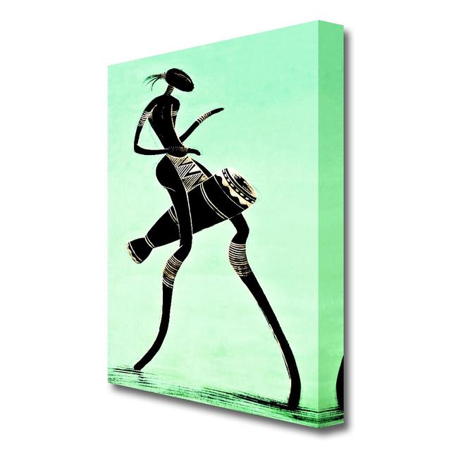 African Tribal Dancer Ethnic - Wrapped Canvas Print East Urban Home Size: 101.6 cm H x 66 cm W on Productcaster.