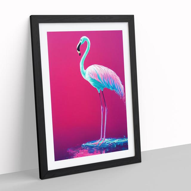 Neon Flamingo Bay Isle Home Size: 46cm H x 34cm W x 2cm D, Format: Black on Productcaster.