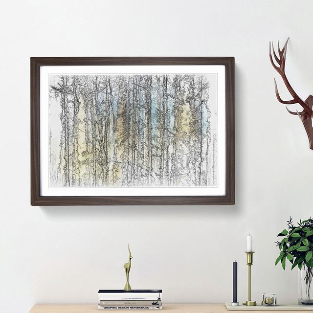 Sunlight upon the Trees in Abstract - Picture Frame Painting Print East Urban Home Size: 62cm H x 87cm W x 2cm D, Frame Option: Walnut Framed on Productcaster.