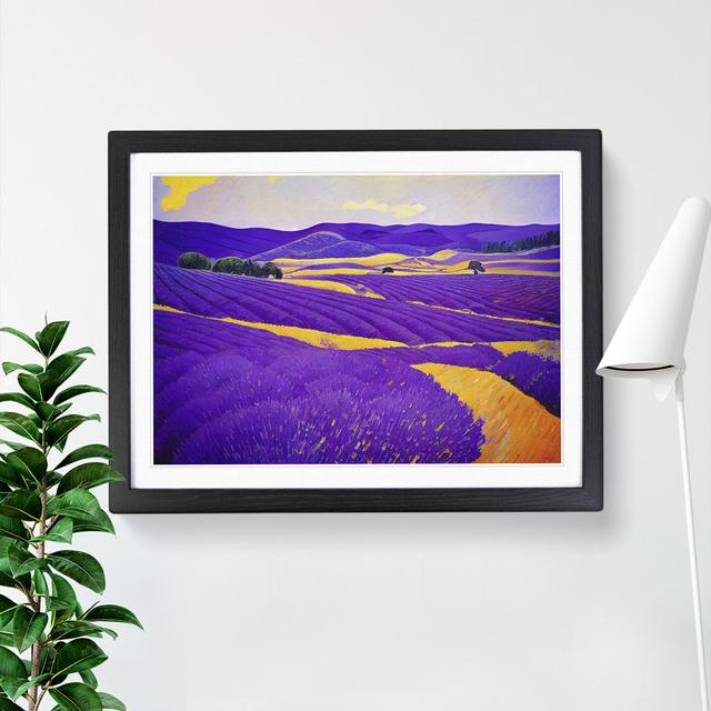 Masterful Lavender Flower Field - Picture Frame Painting Lily Manor Frame Colour: Black, Size: 34cm H x 46cm W x 2cm D on Productcaster.