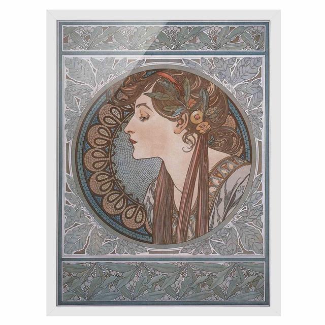 Helena by Alfons Mucha - Picture Frame Painting Rosalind Wheeler Frame Option: White Framed, Size: 70cm H x 50cm W x 2cm D on Productcaster.