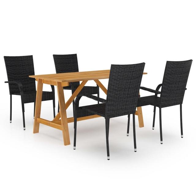 5 Piece Outdoor Dining Set - Black Finish ClassicLiving on Productcaster.