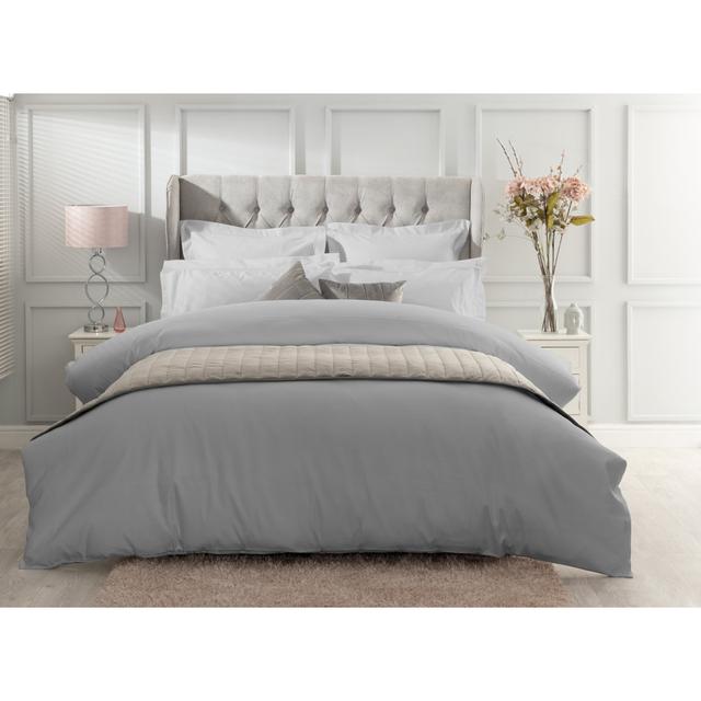 Sateen Solid Colour Duvet Cover Belledorm Colour: Platinum on Productcaster.