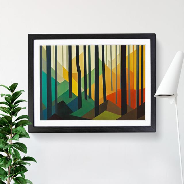 Extraordinary Abstract Forest - Picture Frame Graphic Art Latitude Run Size: 34cm H x 46cm W x 2cm D, Frame Colour: Black Framed on Productcaster.