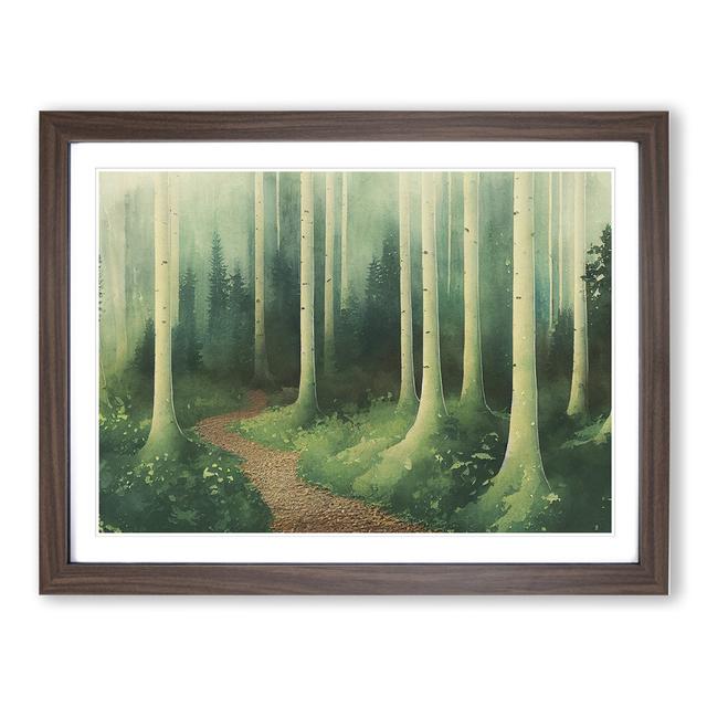 Forest In Watercolour Vol.5 - Single Picture Frame Painting Alpen Home Size: 25cm H x 34cm W x 2cm D, Frame Colour: Walnut Framed on Productcaster.