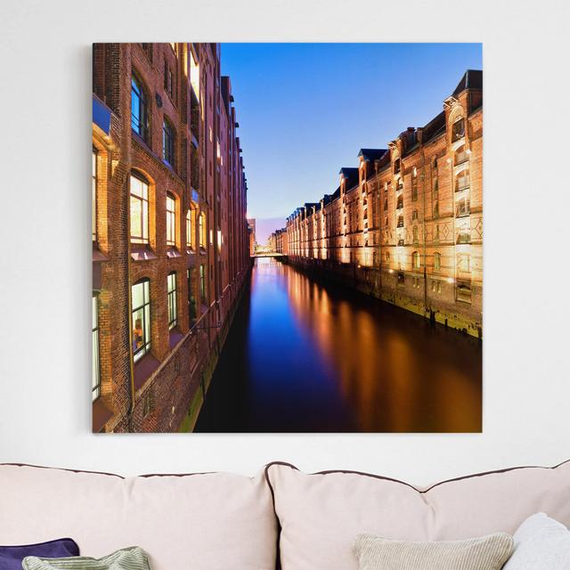 Leinwandbild Speicherstadt, Hamburg East Urban Home Größe: 40 cm H x 40 cm B x 2 cm T on Productcaster.