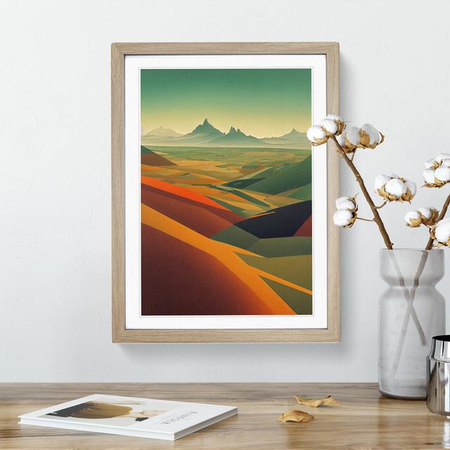 Brilliant Mountain Landscape - Picture Frame Graphic Art Alpen Home Size: 46cm H x 34cm W x 2cm D, Frame Colour: Oak on Productcaster.