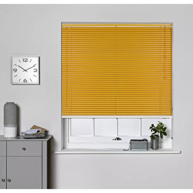 PVC Wood Effect Venetian Blind Symple Stuff Size: 213 cm L x 165 cm W, Finish: Teak on Productcaster.