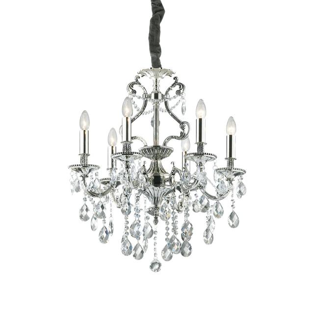 6-Light Candle Style Chandelier Ideal Lux Fixture Finish: Sliver on Productcaster.