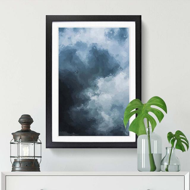 White Clouds in Abstract - Picture Frame Painting Print East Urban Home Frame Option: Black, Size: 91cm H x 60cm W x 2cm D on Productcaster.