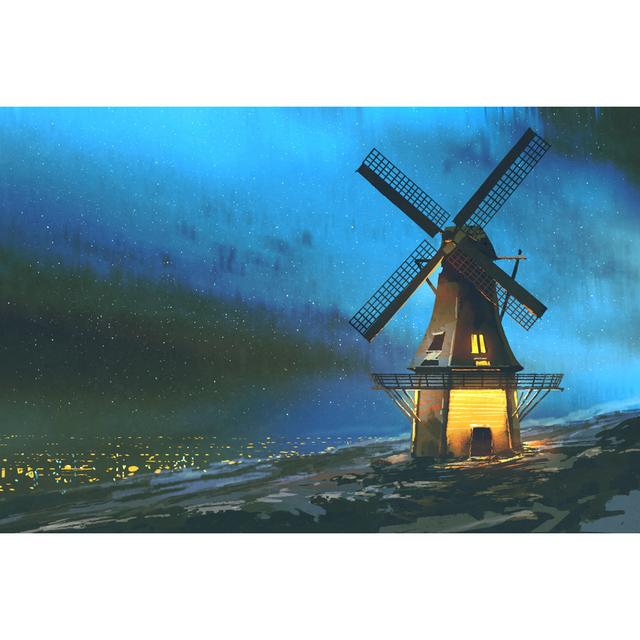 Lavita Windmill On The Mountain - Wrapped Canvas Print Brambly Cottage Size: 20cm H x 30cm W x 3.8cm D on Productcaster.