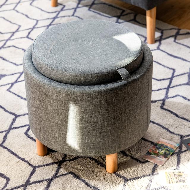 Hocker Kalanie mit Stauraum 17 Stories Polsterfarbe: Grau on Productcaster.