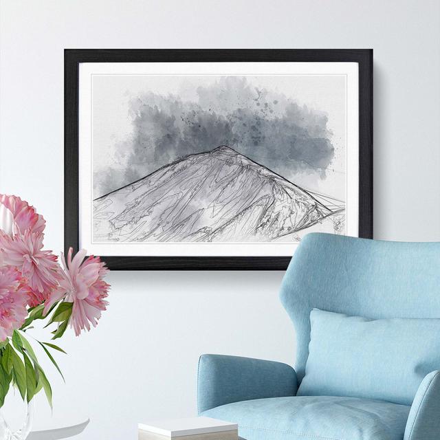 Snow Covered Mountain Ridge in Abstract - Picture Frame Graphic Art Print East Urban Home Size: 62cm H x 87cm W x 2cm D, Frame Option: Black Framed on Productcaster.