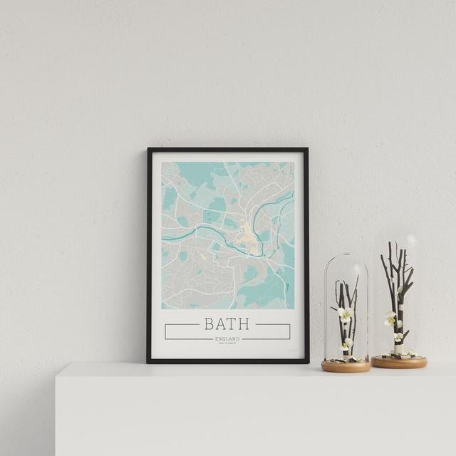 City Location Ordnance Map Blue Bath by Vouvart - Picture Frame Graphic Art Williston Forge on Productcaster.