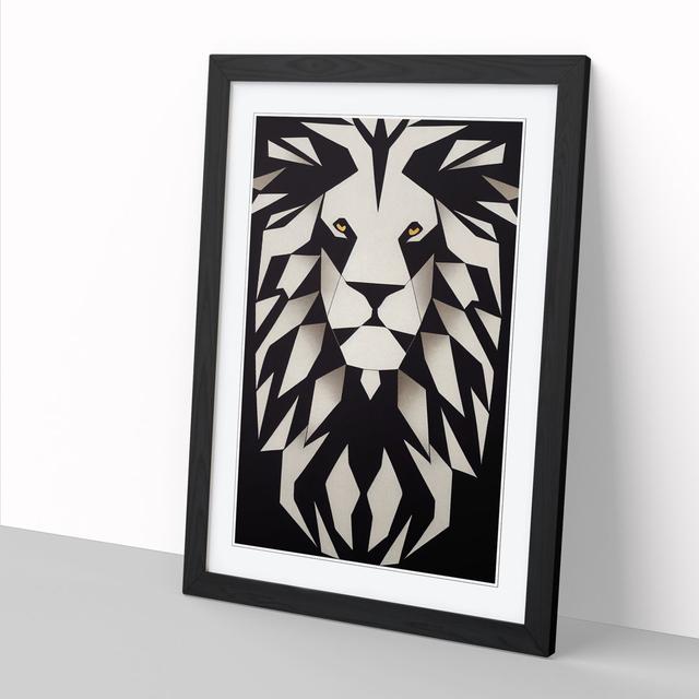 Lion Pattern - Print Latitude Vive Size: 64cm H x 46cm W x 2cm D, Frame Option: Walnut on Productcaster.