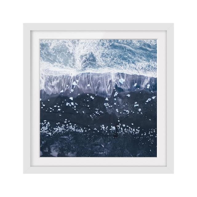 Picture With Frame - Aerial Photo - Jökulsárlón In Iceland - Square 1:1Matte Highland Dunes Size: 70cm H x 70cm W x 2cm D, Frame Option: White Framed on Productcaster.