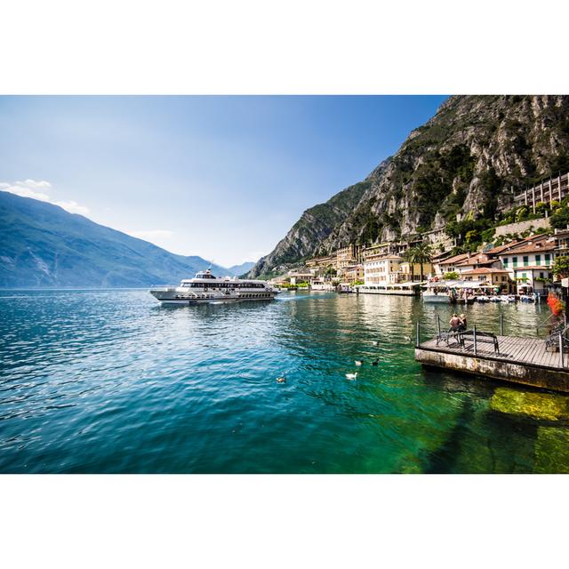 Ferry Boat Departing from Limone Del Garda, Italy. - Wrapped Canvas Photograph Breakwater Bay Size: 20cm H x 30cm W on Productcaster.