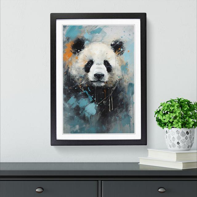 Panda Gestural No.2 - Single Picture Frame Print on Wood Latitude Vive Size: 64cm H x 46cm W x 2cm D, Format: Black Framed on Productcaster.